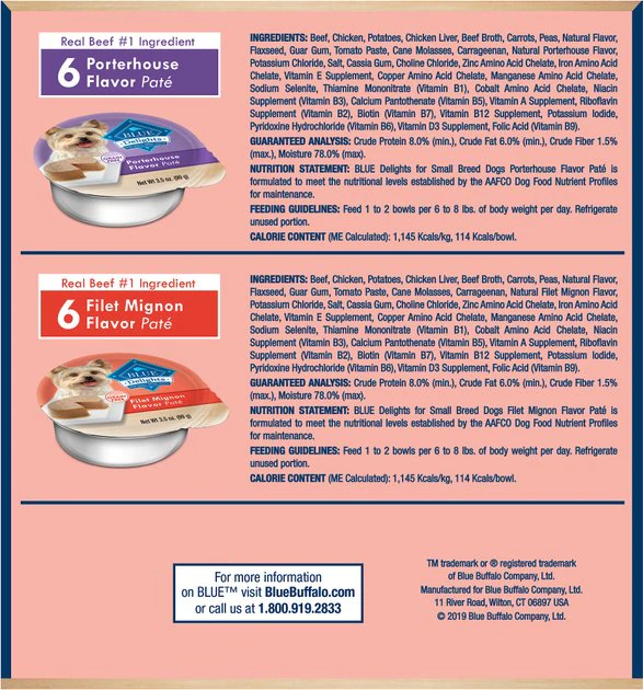 Blue Buffalo Divine Delights Pate Small Breed Variety Pack Filet Mignon & Porterhouse Flavor Dog Food Trays 2 Blue Buffalo Divine Delights Pate Small Breed Variety Pack Filet Mignon & Porterhouse Flavor Dog Food Trays - Image 2