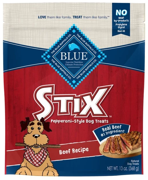 Blue Buffalo Blue Stix Beef Recipe Pepperoni-Style Dog Treats 1 Blue Buffalo Blue Stix Beef Recipe Pepperoni-Style Dog Treats