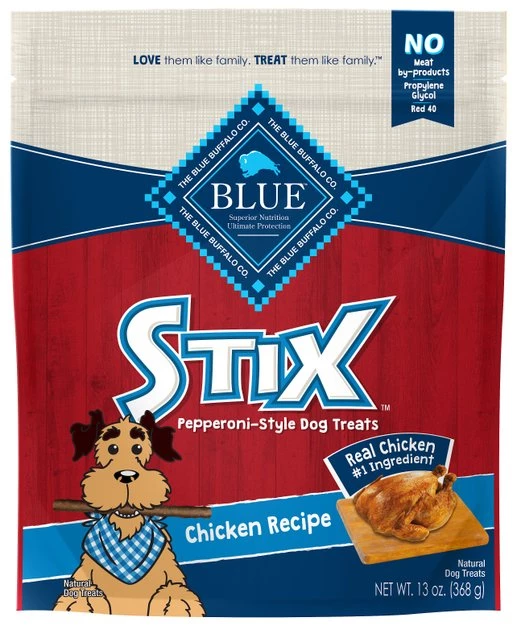Blue Buffalo Blue Stix Chicken Recipe Pepperoni-Style Dog Treats 1 Blue Buffalo Blue Stix Chicken Recipe Pepperoni-Style Dog Treats