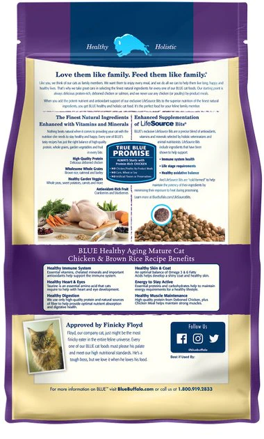 Blue Buffalo Healthy Aging Chicken & Brown Rice Recipe Mature Dry Cat Food 3 Blue Buffalo Healthy Aging Chicken & Brown Rice Recipe Mature Dry Cat Food - Image 3