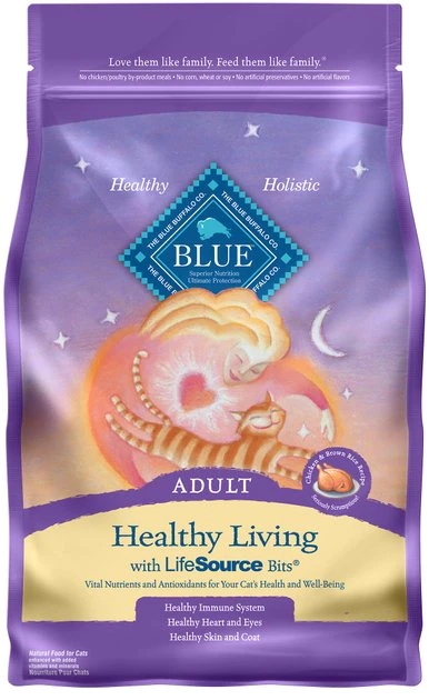 Blue Buffalo Healthy Living Chicken & Brown Rice Recipe Adult Dry Cat Food 1 Blue Buffalo Healthy Living Chicken & Brown Rice Recipe Adult Dry Cat Food