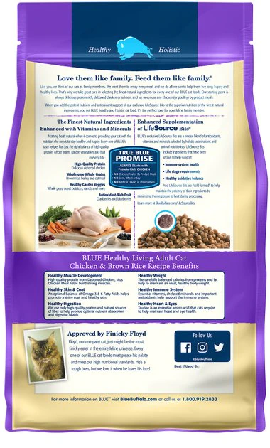 Blue Buffalo Healthy Living Chicken & Brown Rice Recipe Adult Dry Cat Food 3 Blue Buffalo Healthy Living Chicken & Brown Rice Recipe Adult Dry Cat Food - Image 3
