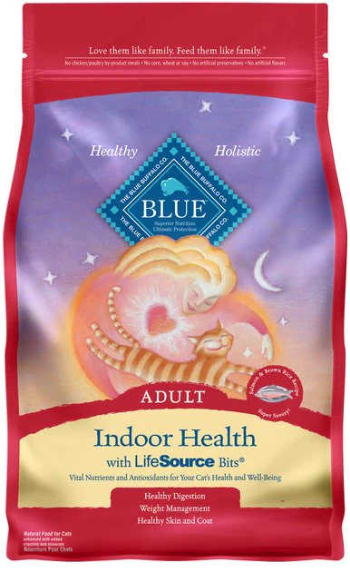 Blue Buffalo Indoor Health Salmon & Brown Rice Recipe Adult Dry Cat Food 1 Blue Buffalo Indoor Health Salmon & Brown Rice Recipe Adult Dry Cat Food
