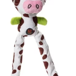 Charming Pet Thunda Tugga Leggy Cow Squeaky Plush Dog Toy