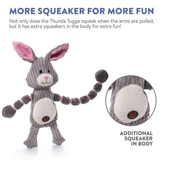 Charming Pet Thunda Tugga Bunny Squeaky Plush Dog Toy 6 Charming Pet Thunda Tugga Bunny Squeaky Plush Dog Toy - Image 6