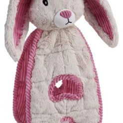 Charming Pet Cuddle Tugs Bunny Squeaky Plush Dog Toy