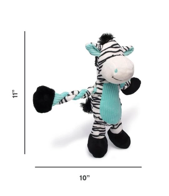 Charming Pet Pulleez Zebra Squeaky Plush Dog Toy 2 Charming Pet Pulleez Zebra Squeaky Plush Dog Toy - Image 2