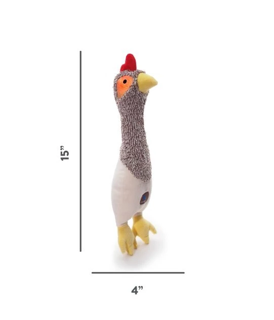 Charming Pet Headbangerz Chicken Squeaky Plush Dog Toy 2 Charming Pet Headbangerz Chicken Squeaky Plush Dog Toy - Image 2