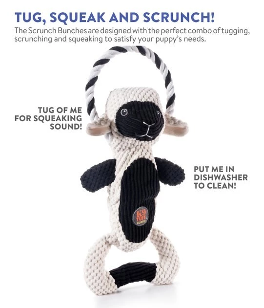 Charming Pet Scrunch Bunch Lamb Squeaky Plush Dog Toy 4 Charming Pet Scrunch Bunch Lamb Squeaky Plush Dog Toy - Image 4