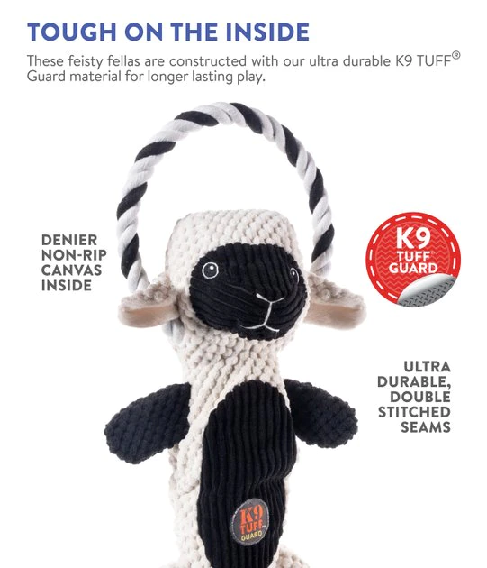 Charming Pet Scrunch Bunch Lamb Squeaky Plush Dog Toy 5 Charming Pet Scrunch Bunch Lamb Squeaky Plush Dog Toy - Image 5