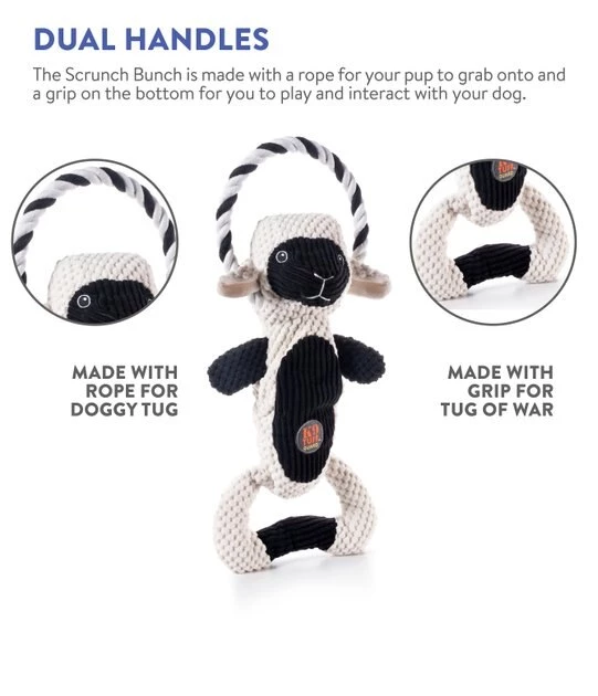 Charming Pet Scrunch Bunch Lamb Squeaky Plush Dog Toy 6 Charming Pet Scrunch Bunch Lamb Squeaky Plush Dog Toy - Image 6