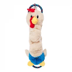 Charming Pet Crunch N Scrunch Chicken Plush Dog Toy, Tan, Large