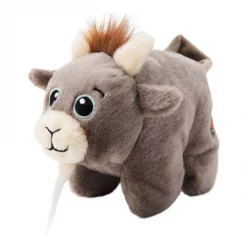 Charming Pet Poppers Goat Plush Dog Toy, Grey, X-small