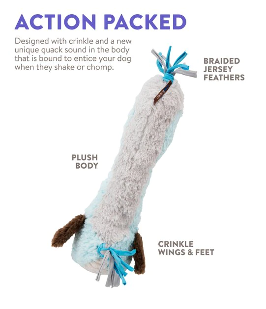 Charming Pet Absurd Burds Booby Plush Dog Toy, Grey, Medium 5 Charming Pet Absurd Burds Booby Plush Dog Toy, Grey, Medium - Image 5