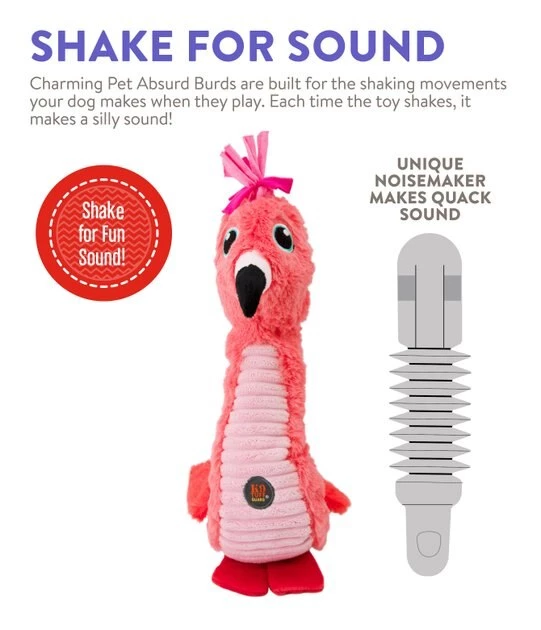 Charming Pet Absurd Burds Flamingo Plush Dog Toy, Pink, Medium 4 Charming Pet Absurd Burds Flamingo Plush Dog Toy, Pink, Medium - Image 4