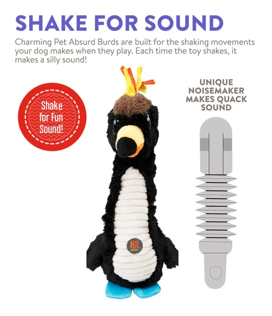 Charming Pet Absurd Burds Toucan Plush Dog Toy, Black, Medium 4 Charming Pet Absurd Burds Toucan Plush Dog Toy, Black, Medium - Image 4