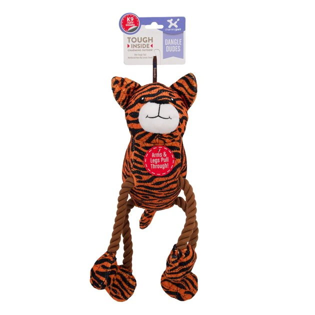 Charming Pet Dangle Dudes Tiger Squeaky Dog Toy 2 Charming Pet Dangle Dudes Tiger Squeaky Dog Toy - Image 2