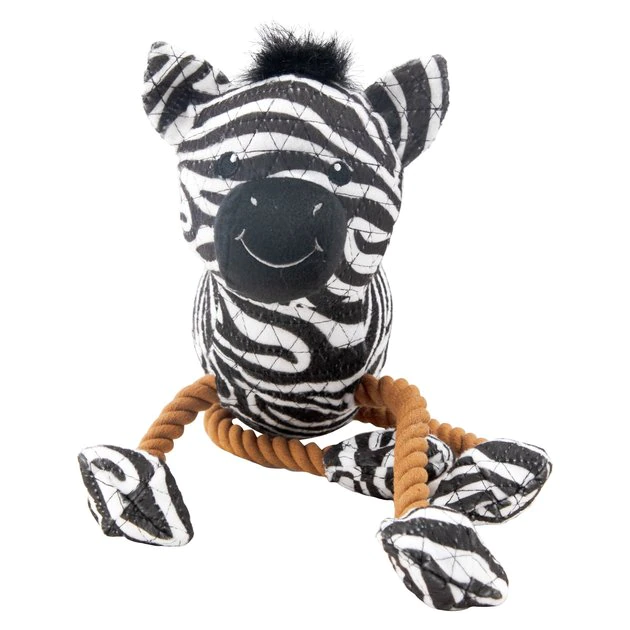 Charming Pet Dangle Dudes Zebra Squeaky Dog Toy 1 Charming Pet Dangle Dudes Zebra Squeaky Dog Toy