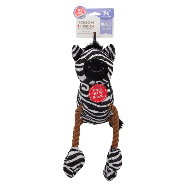 Charming Pet Dangle Dudes Zebra Squeaky Dog Toy 2 Charming Pet Dangle Dudes Zebra Squeaky Dog Toy - Image 2