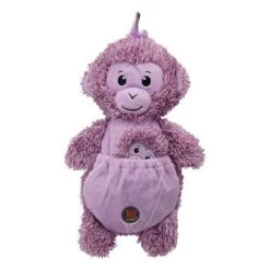 Charming Pet Pouch Pals Monkey Squeaky Dog Toy