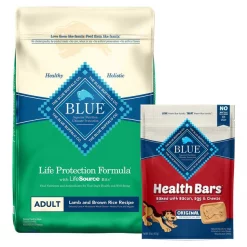 Blue Buffalo Life Protection Formula Adult Lamb & Brown Rice Recipe Dry Food + Health Bars Baked with Bacon, Egg & Cheese Dog Treats