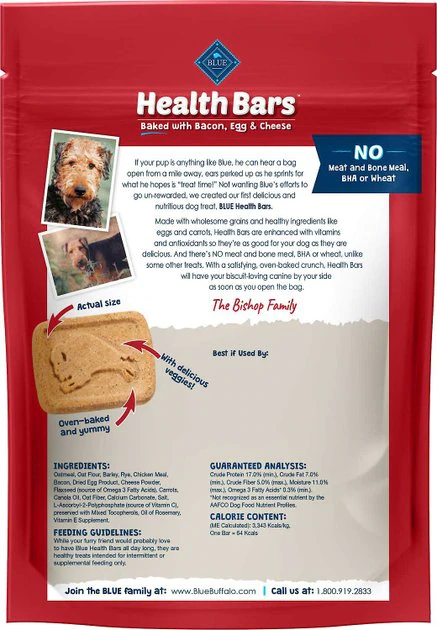Blue Buffalo Life Protection Formula Healthy Weight Adult Chicken & Brown Rice Recipe Dry Food + Health Bars Baked with Bacon, Egg & Cheese Dog Treats 6 Blue Buffalo Life Protection Formula Healthy Weight Adult Chicken & Brown Rice Recipe Dry Food + Health Bars Baked with Bacon, Egg & Cheese Dog Treats - Image 6