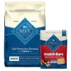 Blue Buffalo Life Protection Formula Senior Chicken & Brown Rice Recipe Dry Food + Health Bars Baked with Bacon, Egg & Cheese Dog Treats