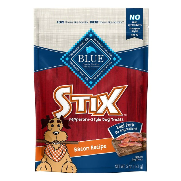Blue Buffalo Blue Stix Bacon Flavor Pepperoni-Style Dog Treats 1 Blue Buffalo Blue Stix Bacon Flavor Pepperoni-Style Dog Treats