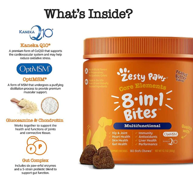 Zesty Paws||Blue Buffalo Zesty Paws Core Elements 8-in-1 Peanut Butter Flavored Chews Multivitamin for Dogs + Blue Buffalo Life Protection Formula Adult Chicken & Brown Rice Recipe Dry Food 3 Zesty Paws||Blue Buffalo Zesty Paws Core Elements 8-in-1 Peanut Butter Flavored Chews Multivitamin for Dogs + Blue Buffalo Life Protection Formula Adult Chicken & Brown Rice Recipe Dry Food - Image 3