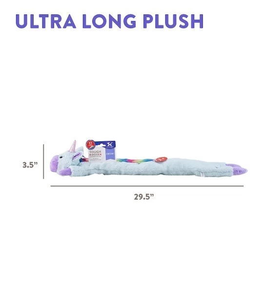 Charming Pet Longidudes Unicorn Plush & Squeaky Dog Tug Toy, Blue 6 Charming Pet Longidudes Unicorn Plush & Squeaky Dog Tug Toy, Blue - Image 6