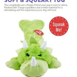 Charming Pet Longidudes Dino Plush & Squeaky Dog Tug Toy, Green -Cheap Blue Life Protection || Charming Pet || Cobalt Aquatics Store 368212 PT2. SY630 V1644527853