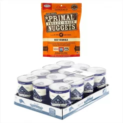 Blue Buffalo||Primal Blue Buffalo Homestyle Recipe Chicken Dinner Garden Vegetables & Brown Rice Canned Food + Primal Beef Formula Freeze-Dried Dog Food