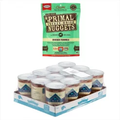 Blue Buffalo||Primal Blue Buffalo Homestyle Recipe Turkey Meatloaf Dinner Garden Vegetables Canned Food + Primal Chicken Formula Freeze-Dried Dog Food
