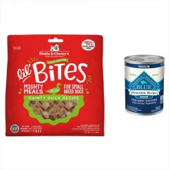 Blue Buffalo||Stella & Chewy's Blue Buffalo Homestyle Recipe Chicken Garden Vegetables Canned Food + Stella & Chewy's Lil' Bites Dainty Duck Freeze-Dried Dog Food
