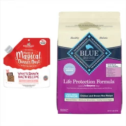 Blue Buffalo||Stella & Chewy's Blue Buffalo Life Protection Formula Senior Chicken & Brown Rice Dry Food + Stella & Chewy's Marie's Magical Dinner Dust Bacon Freeze-Dried Dog Food Topper