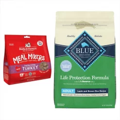Blue Buffalo||Stella & Chewy's Blue Buffalo Life Protection Formula Lamb & Brown Rice Dry Food + Stella & Chewy's Turkey Meal Mixers Freeze-Dried Dog Food Topper