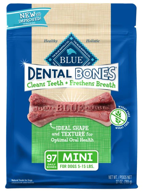 Blue Buffalo Dental Bones Mini All Natural Rawhide-Free Dental Dog Treats 1 Blue Buffalo Dental Bones Mini All Natural Rawhide-Free Dental Dog Treats
