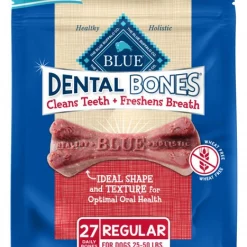 Blue Buffalo Dental Bones All Natural Rawhide-Free Regular Dental Dog Treats