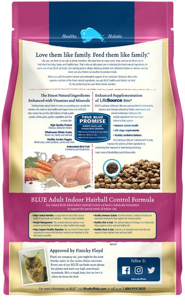 Blue Buffalo Indoor Hairball Control Chicken & Brown Rice Recipe Adult Dry Cat Food 2 Blue Buffalo Indoor Hairball Control Chicken & Brown Rice Recipe Adult Dry Cat Food - Image 2
