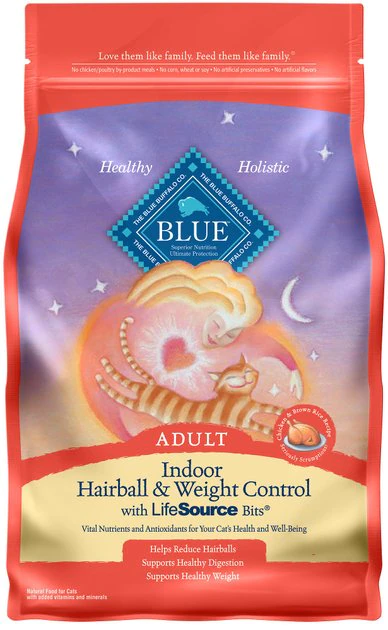 Blue Buffalo Indoor Hairball & Weight Control Chicken & Brown Rice Recipe Adult Dry Cat Food 1 Blue Buffalo Indoor Hairball & Weight Control Chicken & Brown Rice Recipe Adult Dry Cat Food