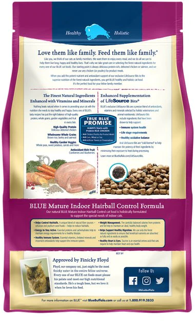 Blue Buffalo Indoor Hairball Control Chicken & Brown Rice Recipe Mature Dry Cat Food 2 Blue Buffalo Indoor Hairball Control Chicken & Brown Rice Recipe Mature Dry Cat Food - Image 2