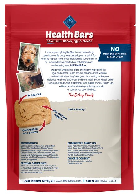 Blue Buffalo Health Bars Baked with Bacon, Egg & Cheese Dog Treats 2 Blue Buffalo Health Bars Baked with Bacon, Egg & Cheese Dog Treats - Image 2